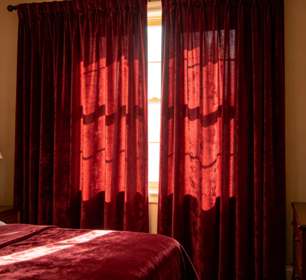 Luxury Burgundy Thick Velvet Curtains